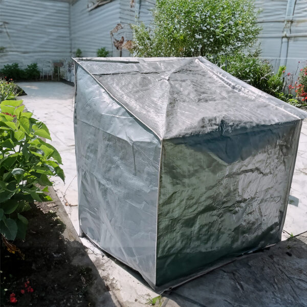gray tarp single seat protection cover