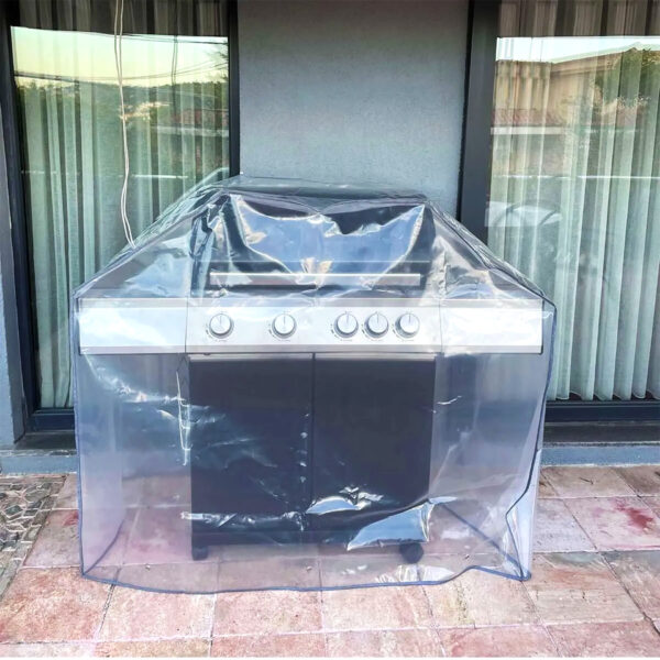 Transparent UV Resistant Gas Grill with Countertop Cover for Outdoor Use