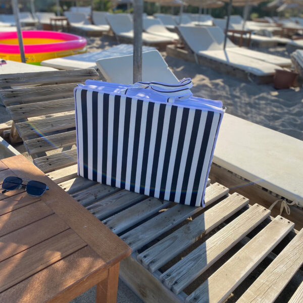 beach bag on the sunbed