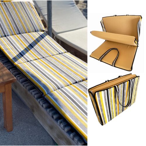 sunbed cushion and beach bag combo striped pattern