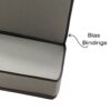 chair cushion in gray detail with bias bindings