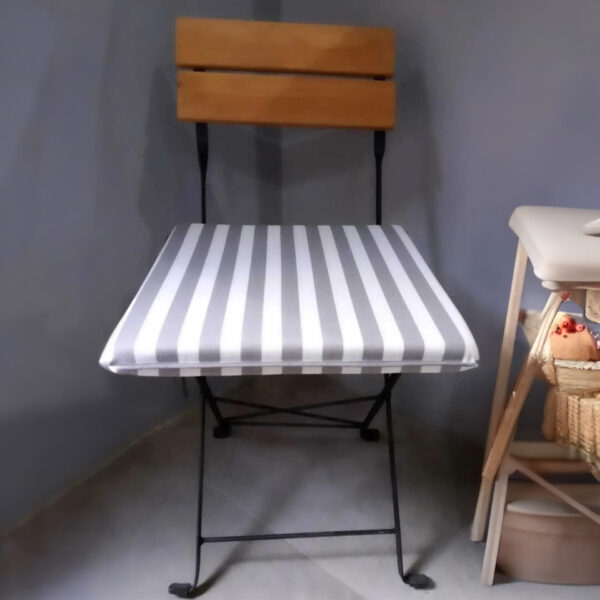single seat chair cushion pad gray striped