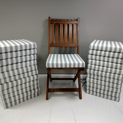 single seat chair pad gray stripes in bulk