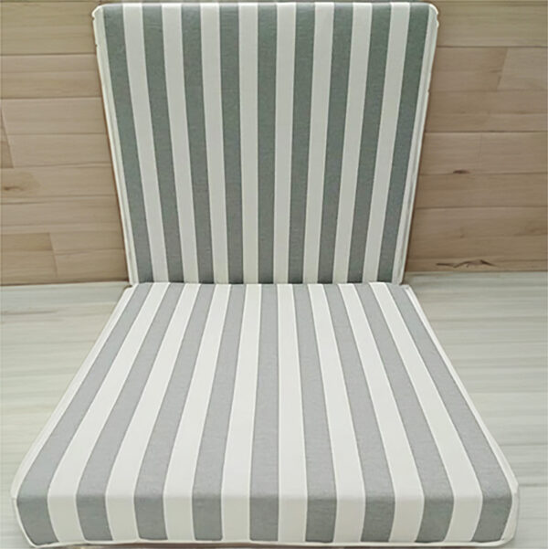 chair cushion set of 2 cushions gray with gray white stripes