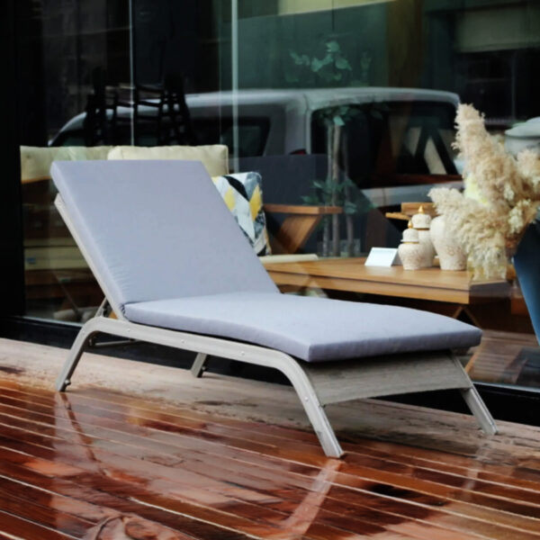 chaise lounge cushion on a single sunbed