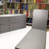 chaise lounge cushion in gray plain color