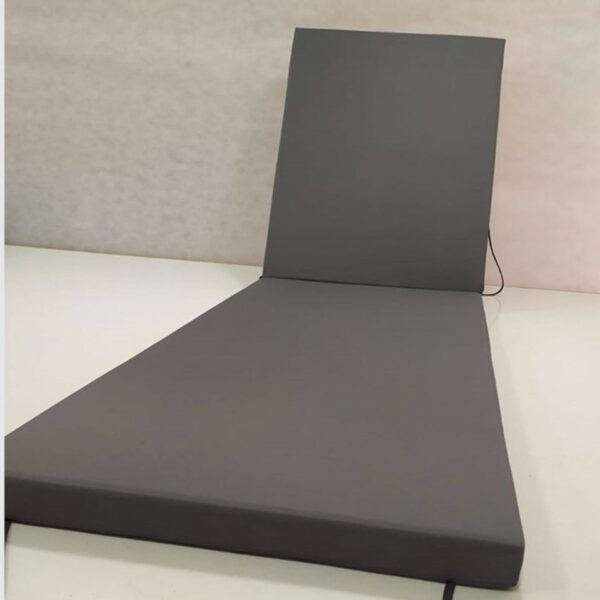 chaise lounge cushion side view in gray
