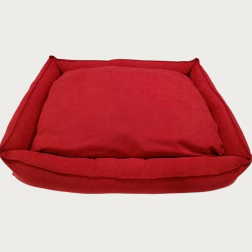 square shape pet cushion in red