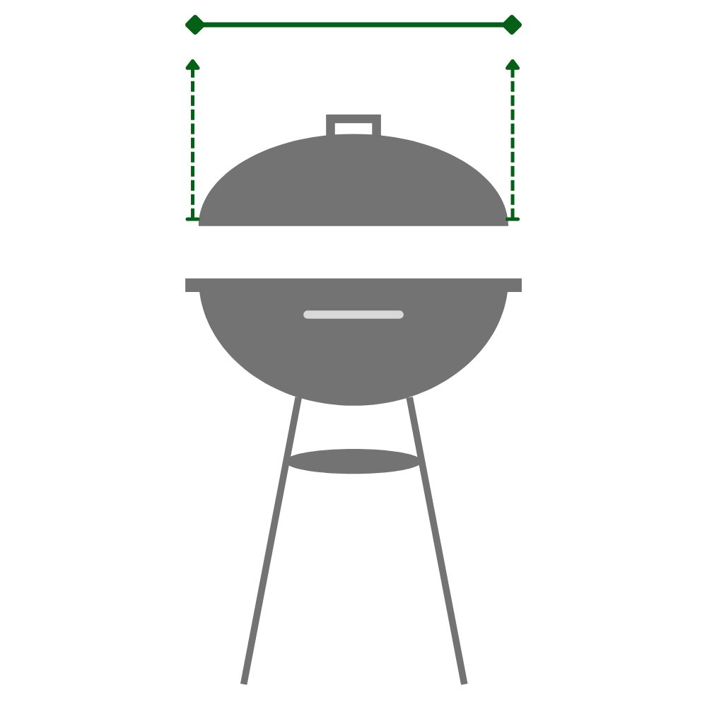 how to measure charcoal grill diameter width