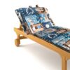 sun lounge cushion and convertible beach bag on wood sunbed