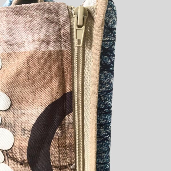sun lounge cushion and beach bag convertible beach bag zipper detail