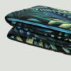 Tropical Leaf Pattern Beach Tote Transforming into a Sunbathing Cushion closeup view