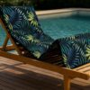 Vibrant Tropical Leaf Pattern 2-in-1 Beach Bag and Cushion
