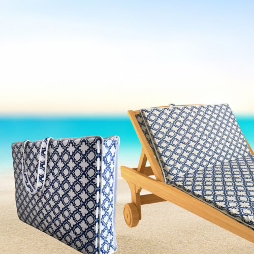 beach tote and sun lounger cushion 2 in one