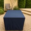side view of a table protection cover in black