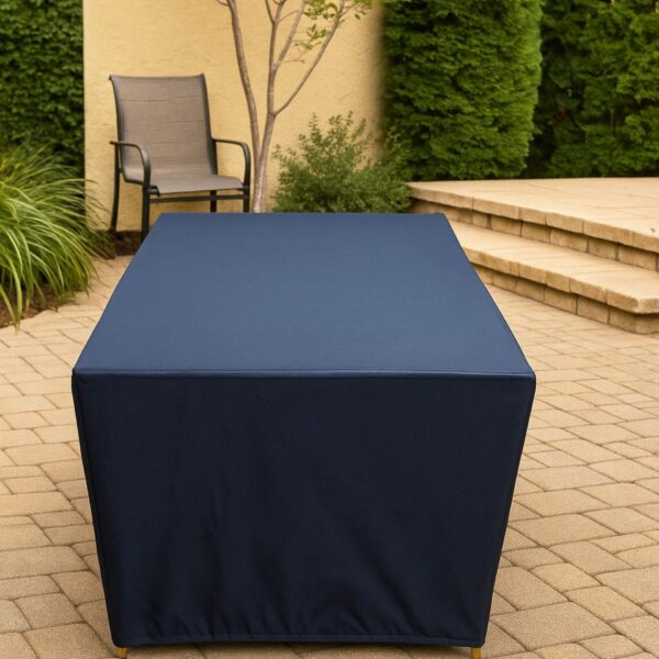 side view of a table protection cover in black