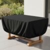 table protection cover in black on a patio table
