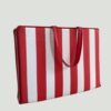 Red White Stripe Beach Bag Convertible from Chaise Cushion