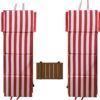 sun lounge cushion and beach bag combo in red and white stripes