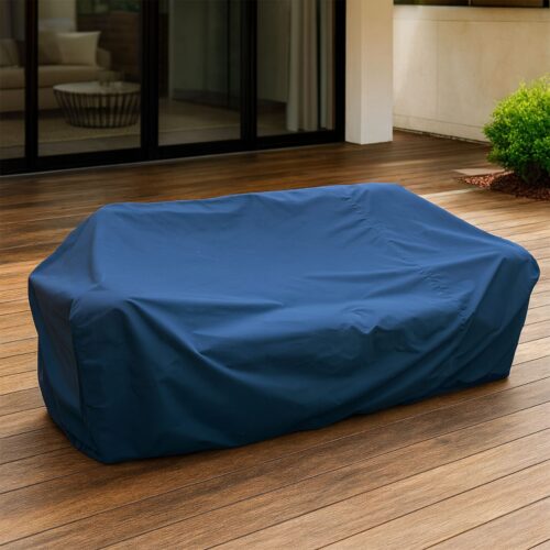 canvas-tar-3seater-sofa-protection-cover (1) 1. Heavy duty waterproof dark navy three seater outdoor sofa cover on patio