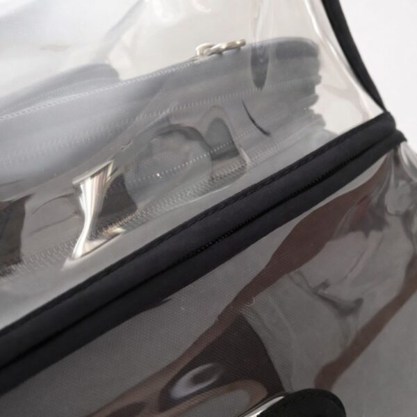 Close-up of extra thick clear PVC material used for heavy-duty luggage cover