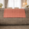 Soft fleece sofa headrest cover adding layered texture