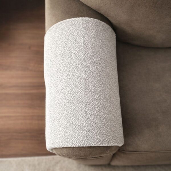 paw-friendly-fabric-sofa-cover-offwhite (9) Off-white fleece sofa armrest cover protector placed on couch armrest